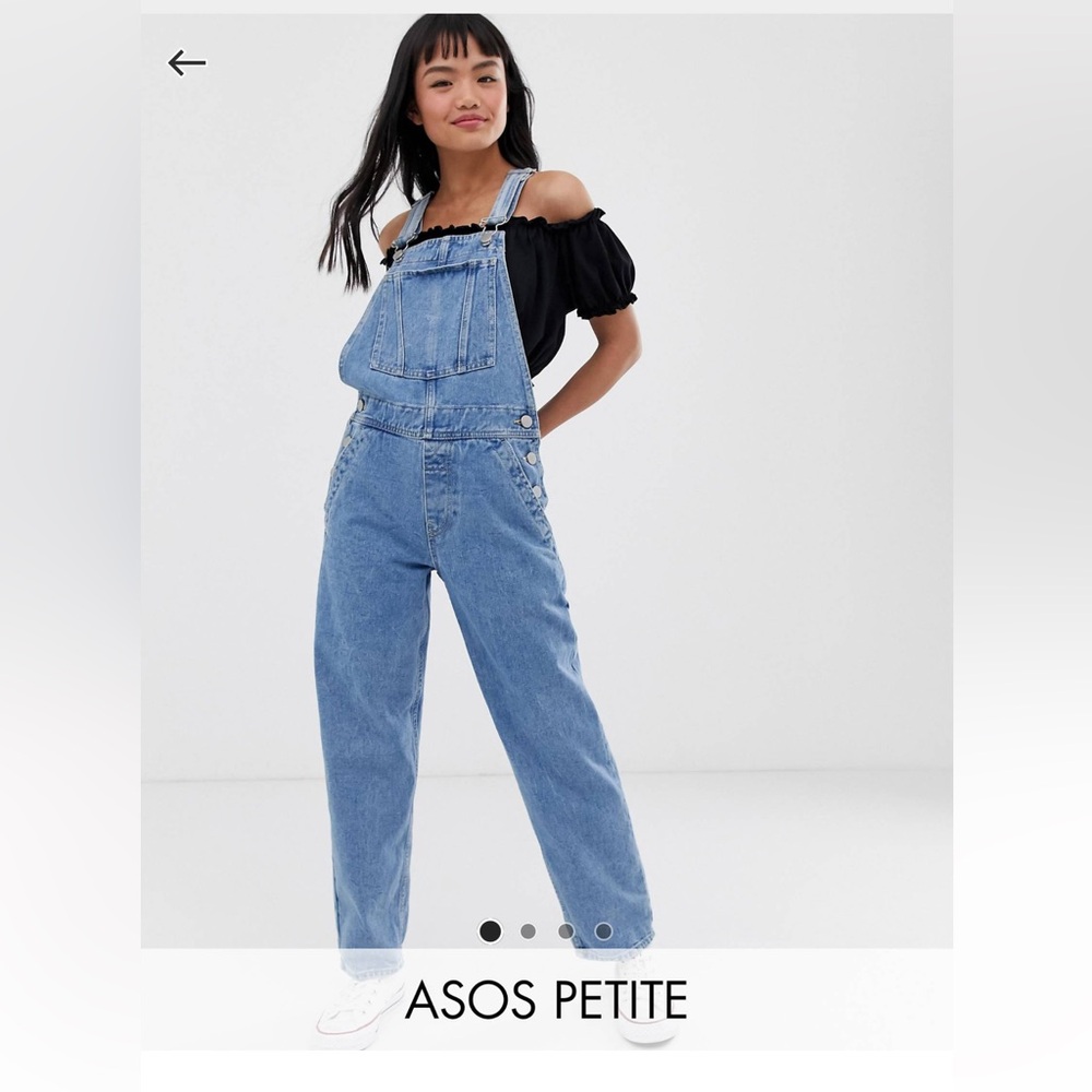 ASOS DESIGN Petite 'original' denim overalls in midwash
